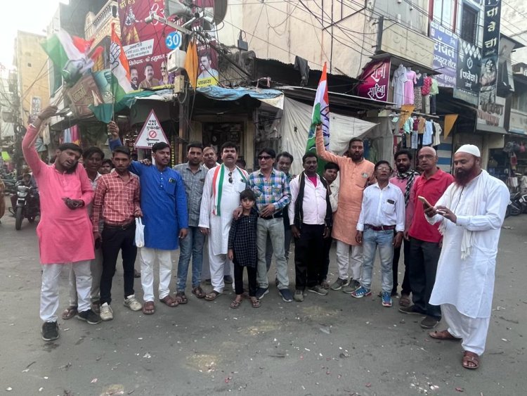 कांग्रेस अध्यक्ष राजेश जी भरावा के नेतृत्व में कर्नाटक में हुई कांग्रेस की जीत का जश्न मनाया