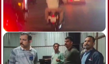 रात को बाइक पर की गश्त, एसपी अमित कुमार ने , ढाबे पर मारा छापा, दिया थाना प्रभारी को नोटिस
