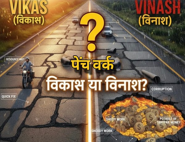 रतलाम की इस सड़क पर विकास या विनाश का पैचवर्क?