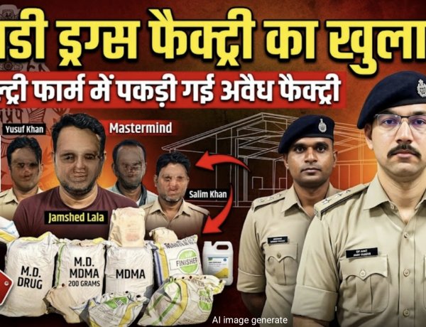 पोल्ट्री फार्म की आड़ में चल रही थी एमडी ड्रग फैक्ट्री; मास्टरमाइंड 'जमशेद लाला' सहित 4 गिरफ्तार